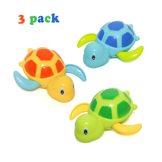 Baby Bath Toy, Swimming Turtle, Floating Wind-up Bathtub Pool Toys Cute Water Play Sets for Kids Boys Girls 3 Pcs